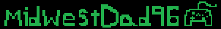Banner showing the name MidwestDad96 in a retro font, with a pixel art controller